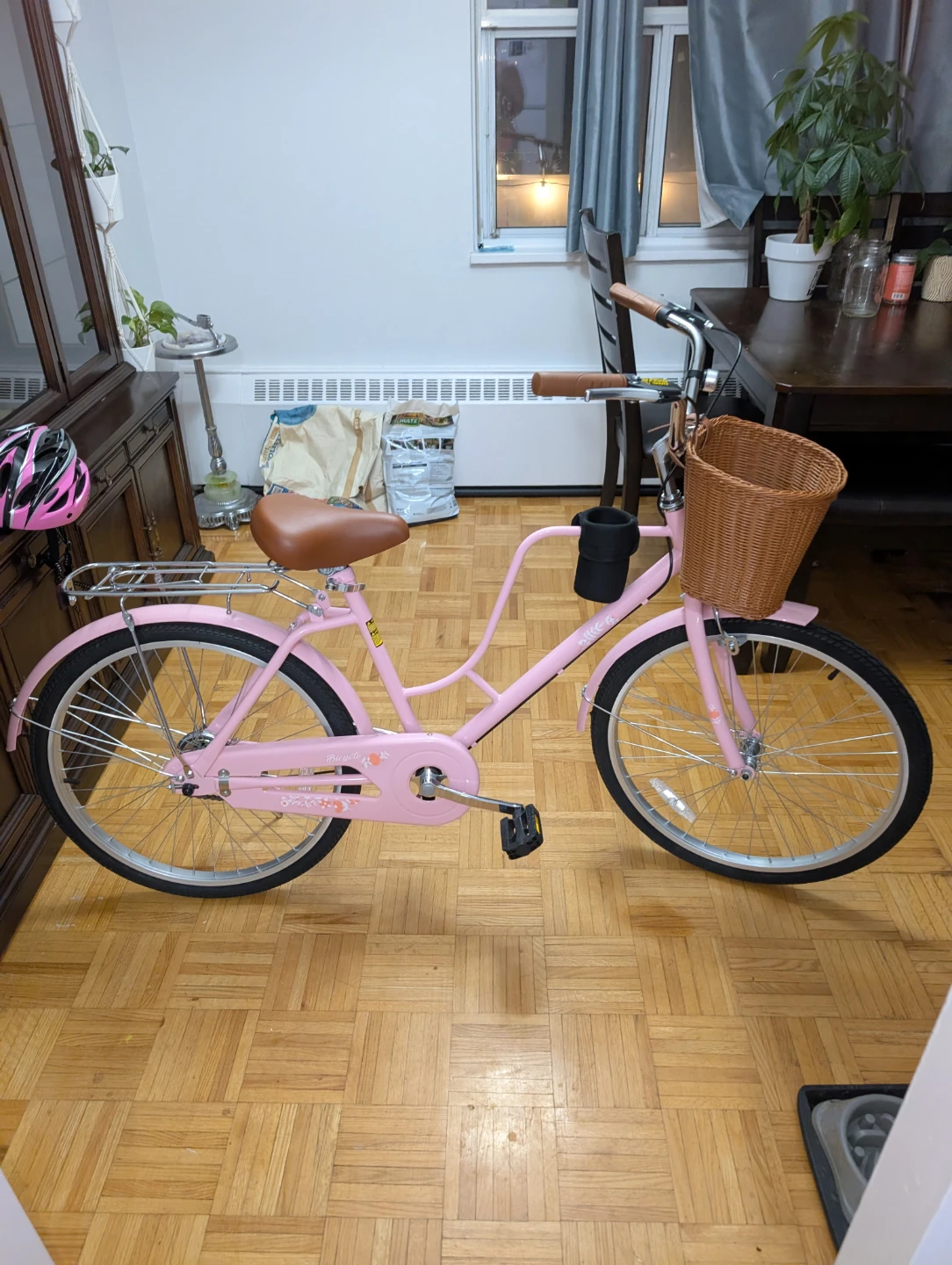 Pink Cruiser Bicycle with Basket