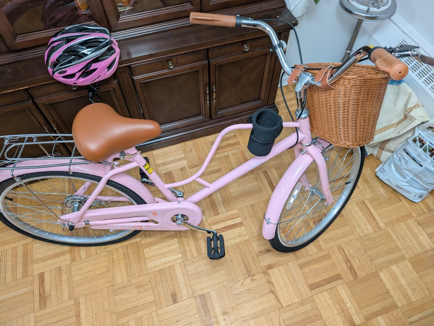 Pink Cruiser Bicycle with Basket - photo 4