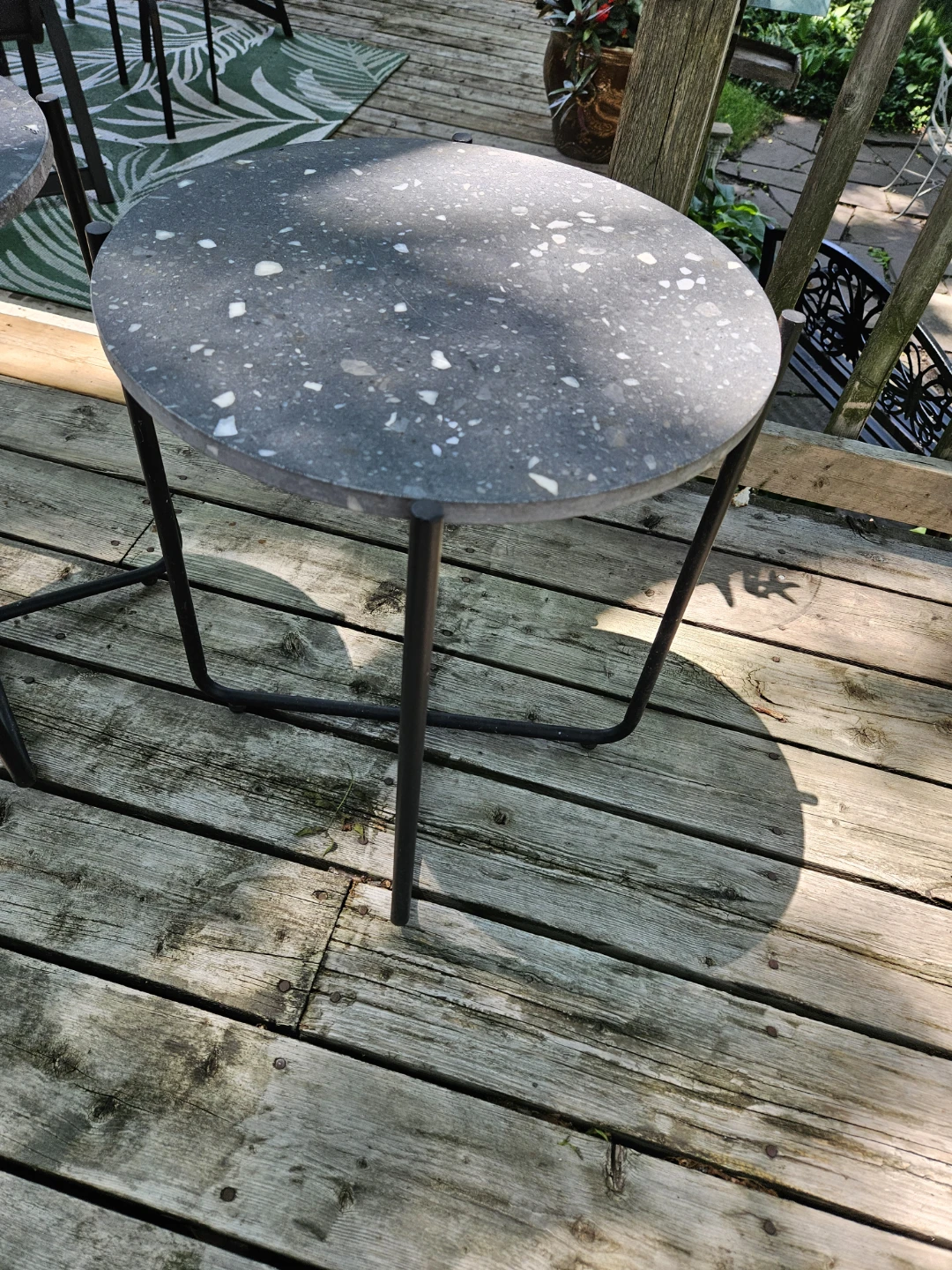 16" Round Terrazzo outdoor Side Table.