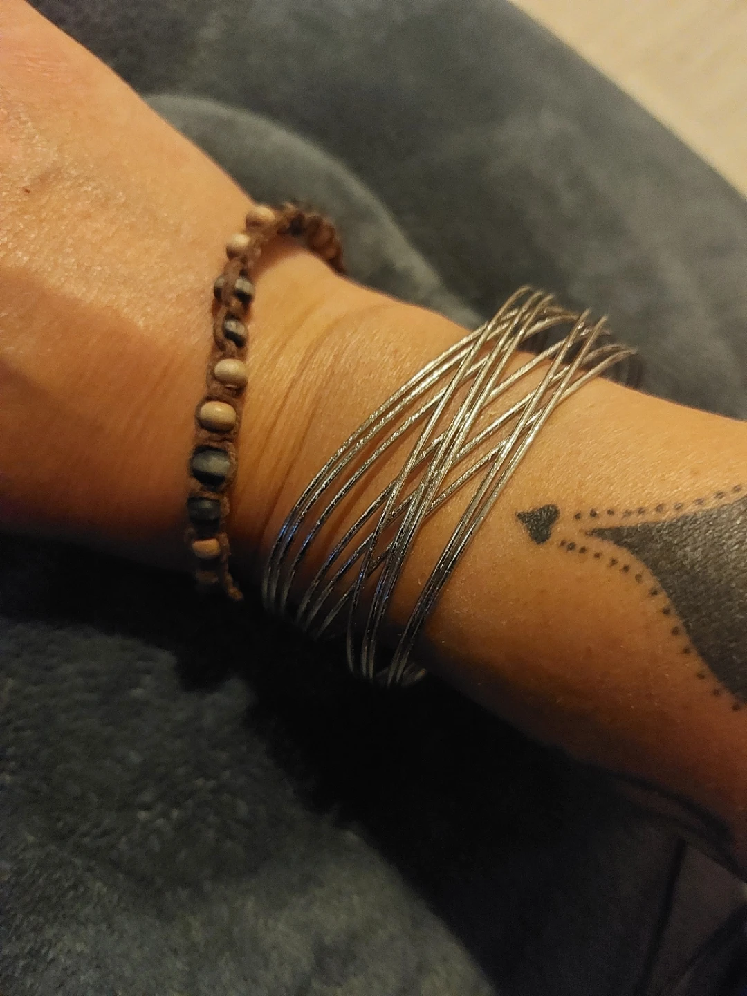 Silver Tone Wire Bangle Bracelet