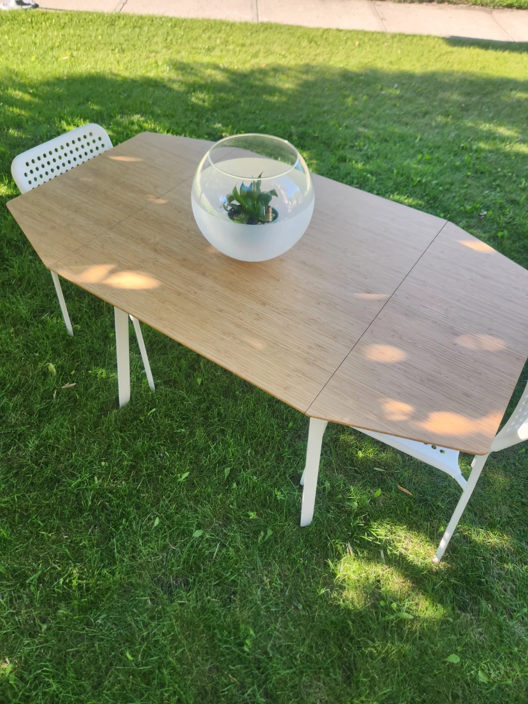 2 drop leaf wood top Dining Table with 2 Chairs - photo 5