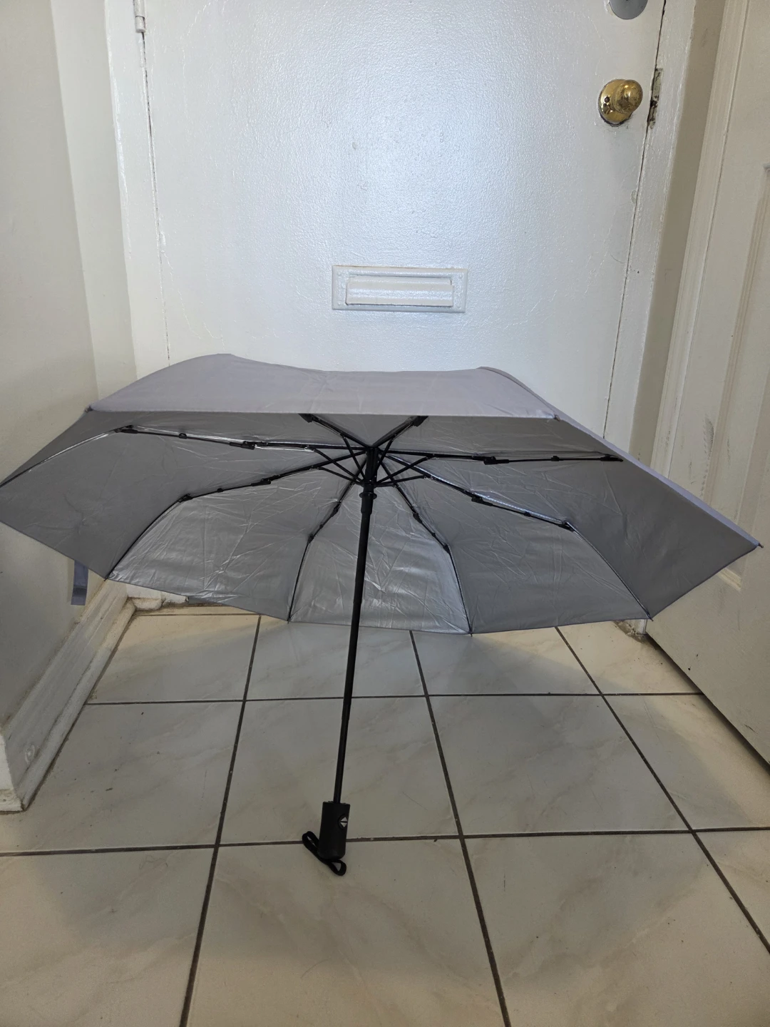 Grey Compact Folding Umbrella