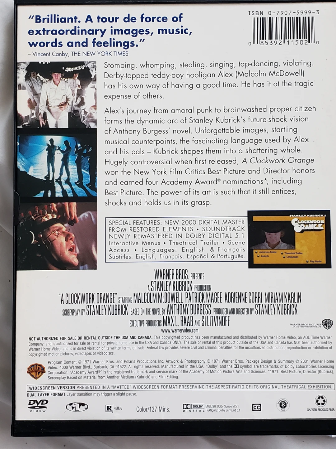 Stanley Kubrick's A Clockwork Orange DVD - photo 2