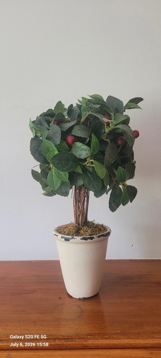 Artificial Cherry Topiary Plant in Pot