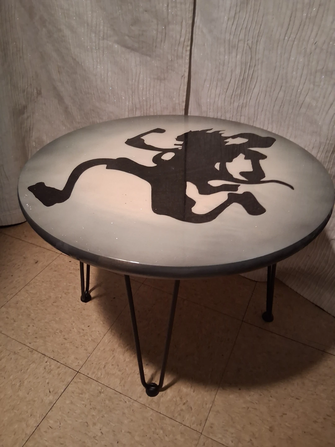 Handmade Coffee Table with Anime Character Design