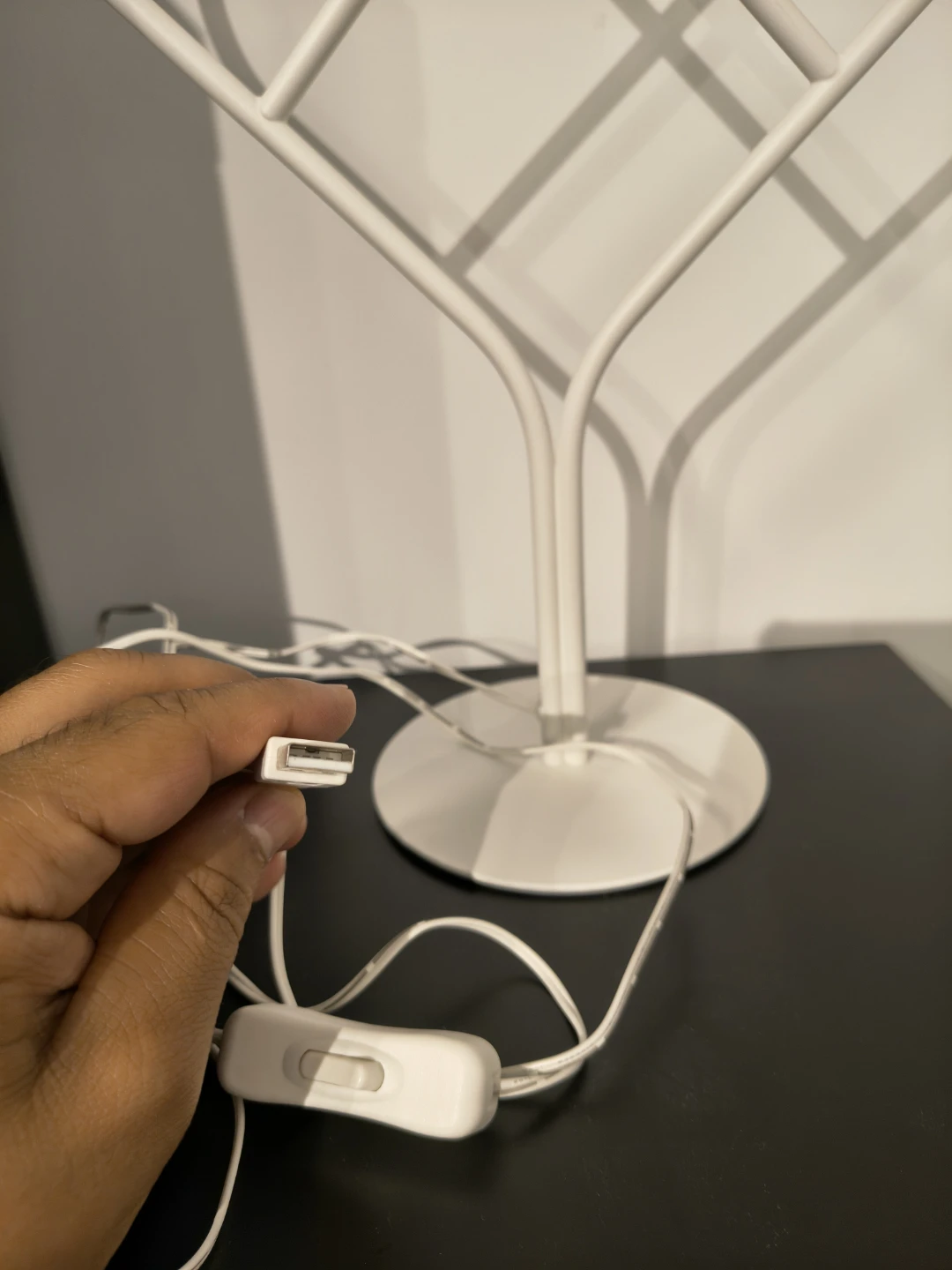 White Menorah Table Lamp - photo 3