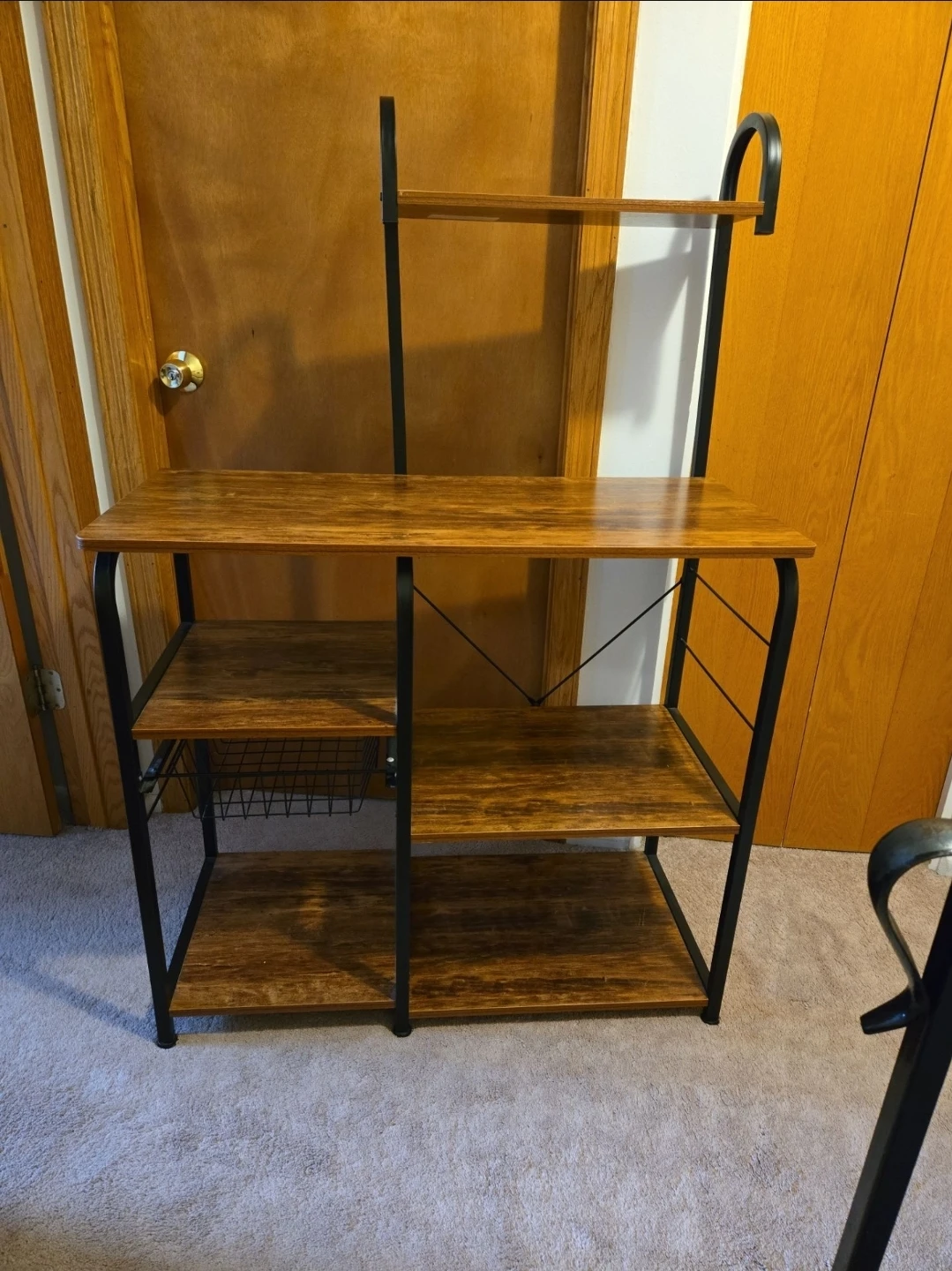 Wood Grain Bakers Rack