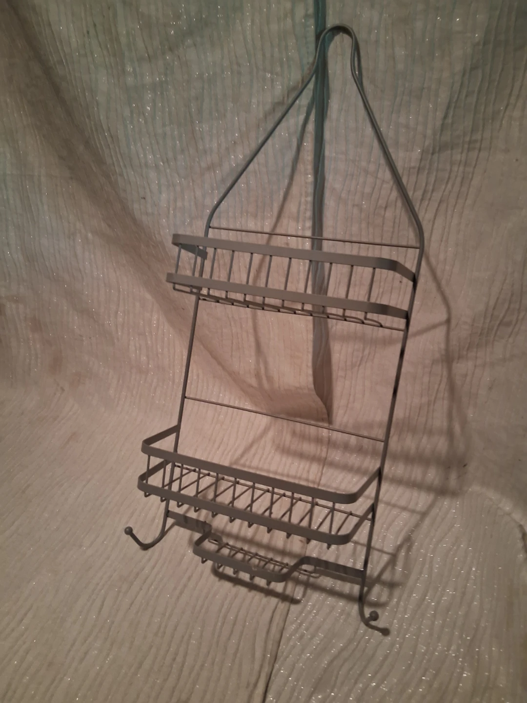 Gray Metal 2-Tier Hanging Shelf