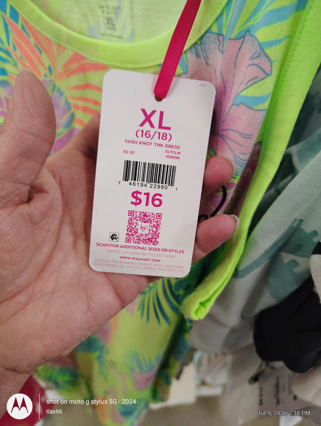 Justice Fash Knot Tnk Dress XL - photo 2