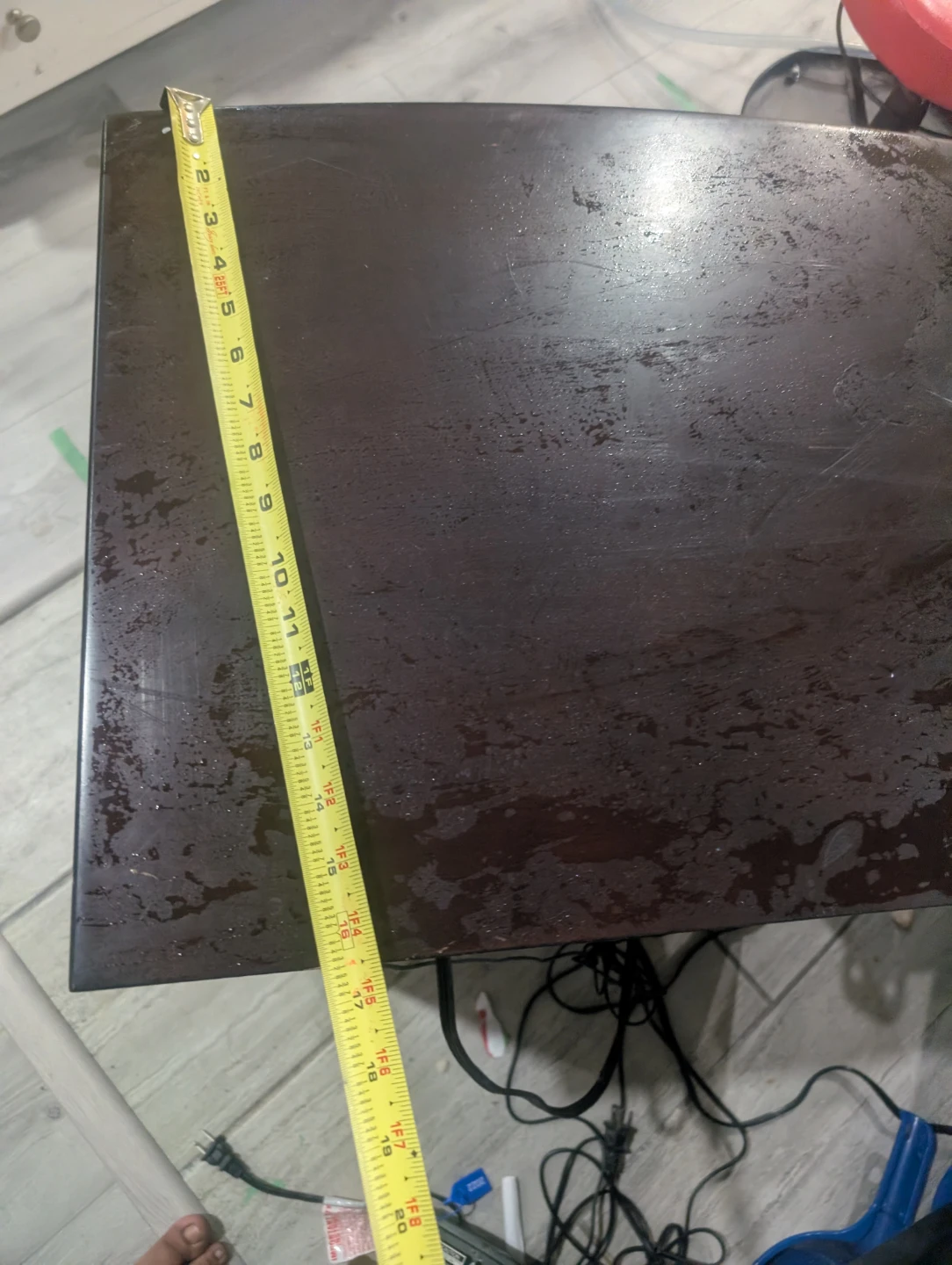 Dark Brown Nightstand with Drawer,outline ,and night light - photo 5