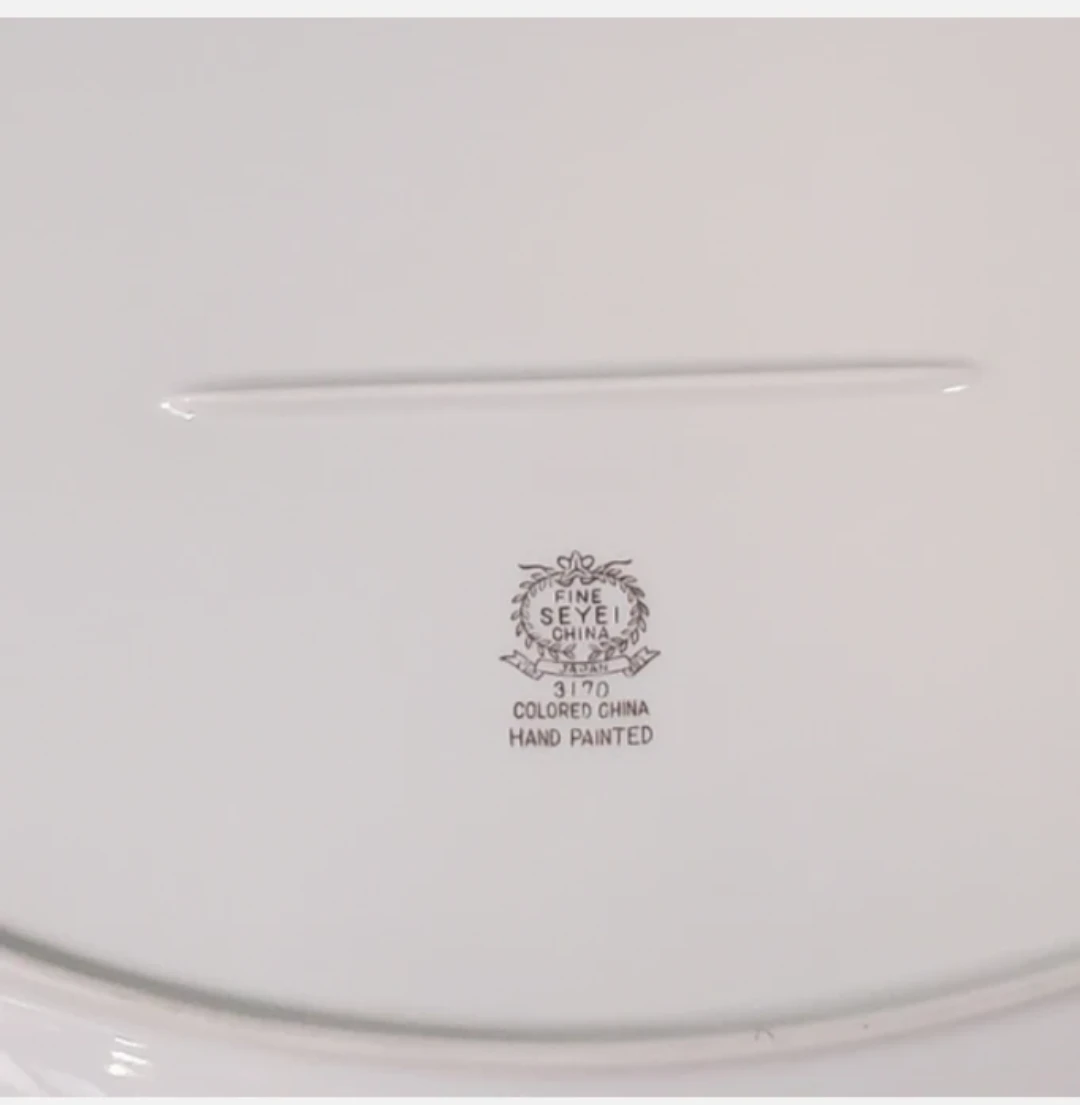 Gray, Silver Vines & White Flowers Platter - China #3170 - photo 2