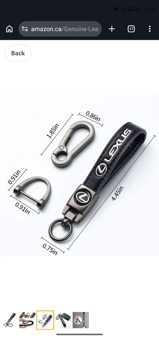 Lexus Leather Keychain with Carabiner Clip - photo 4