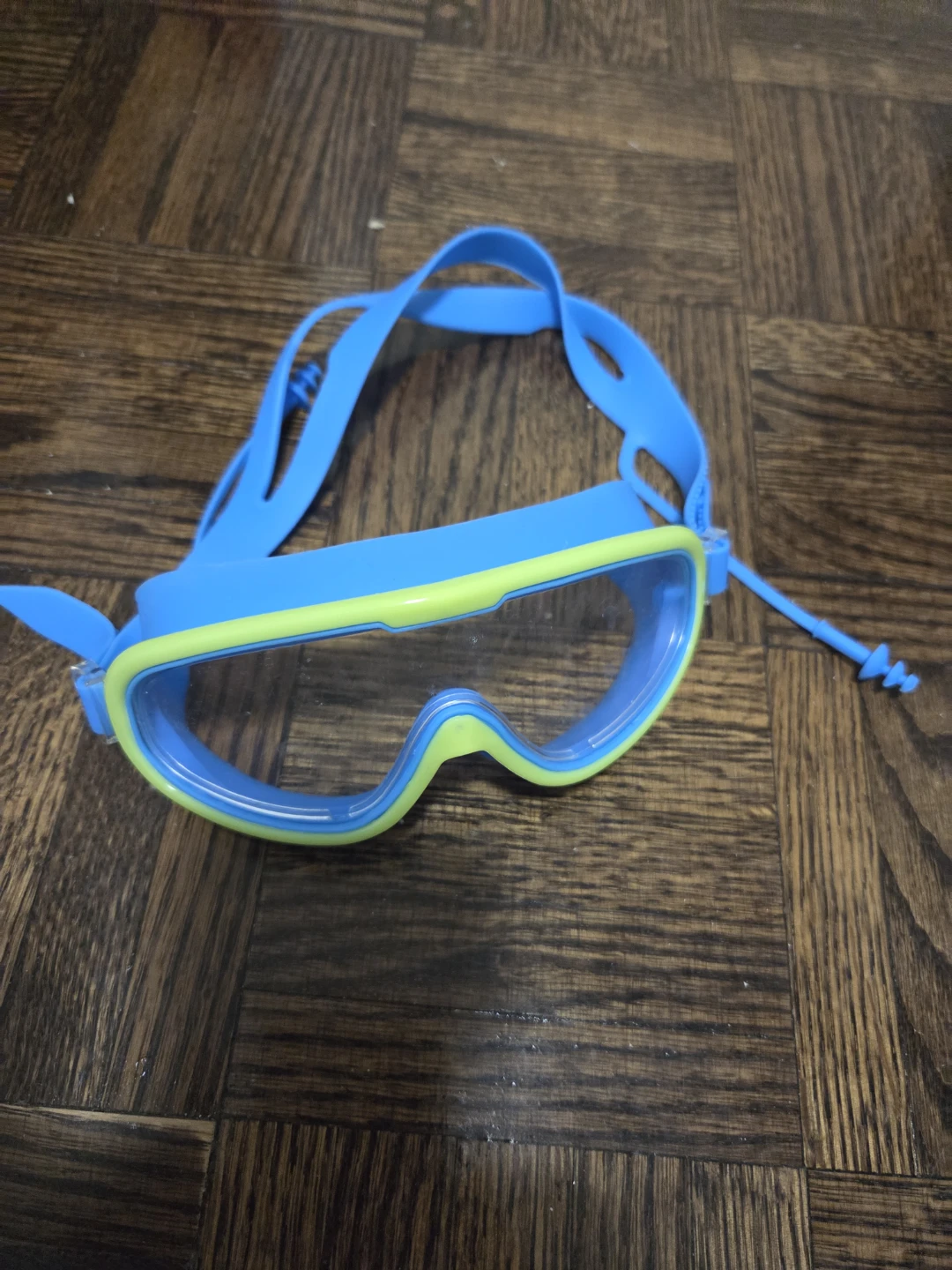 Blue and Green Kids Swim Goggles