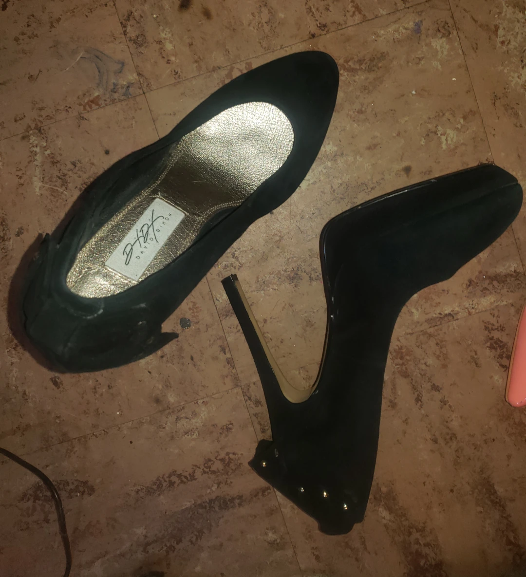 David Dixon Black Suede Heels