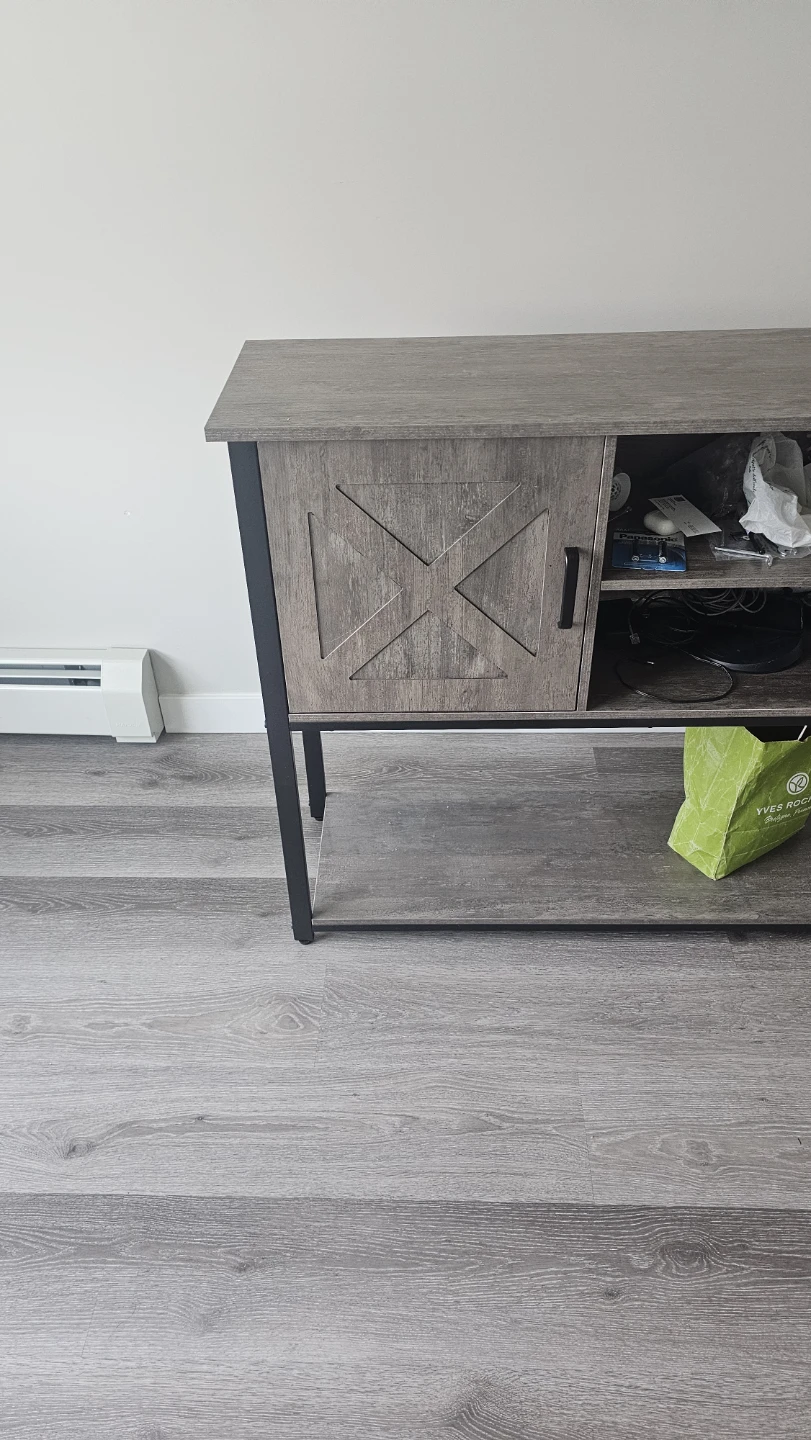 Rustic Wood Console Table with Cabinet - photo 2