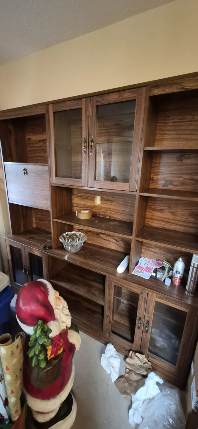 Wooden Hutch with Glass Doors