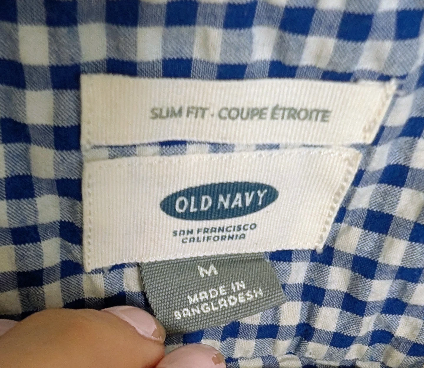 Old Navy Gingham Button-Up Shirt - Men's Size Medium - photo 2