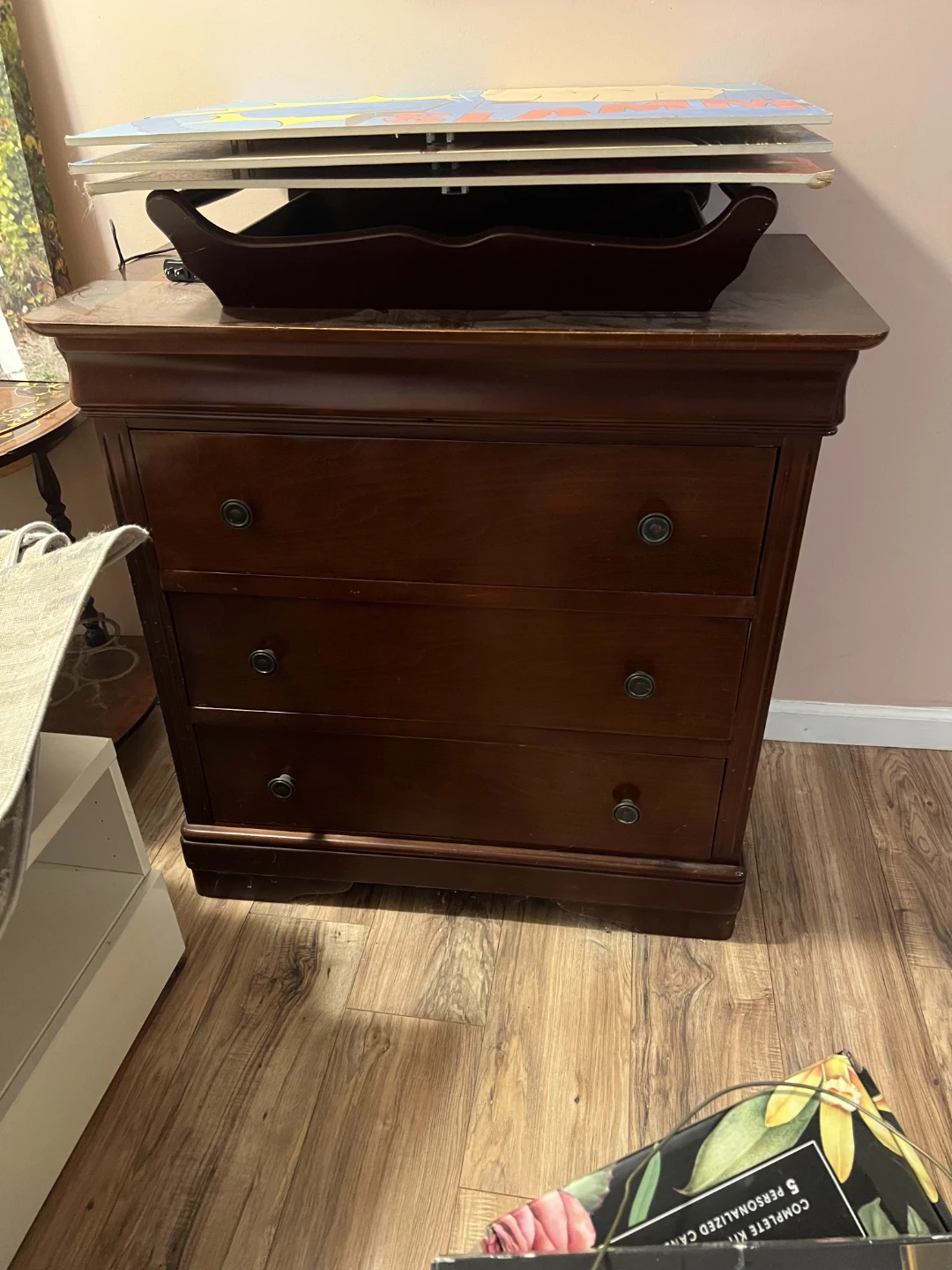 Wooden Dresser with 3 Drawers