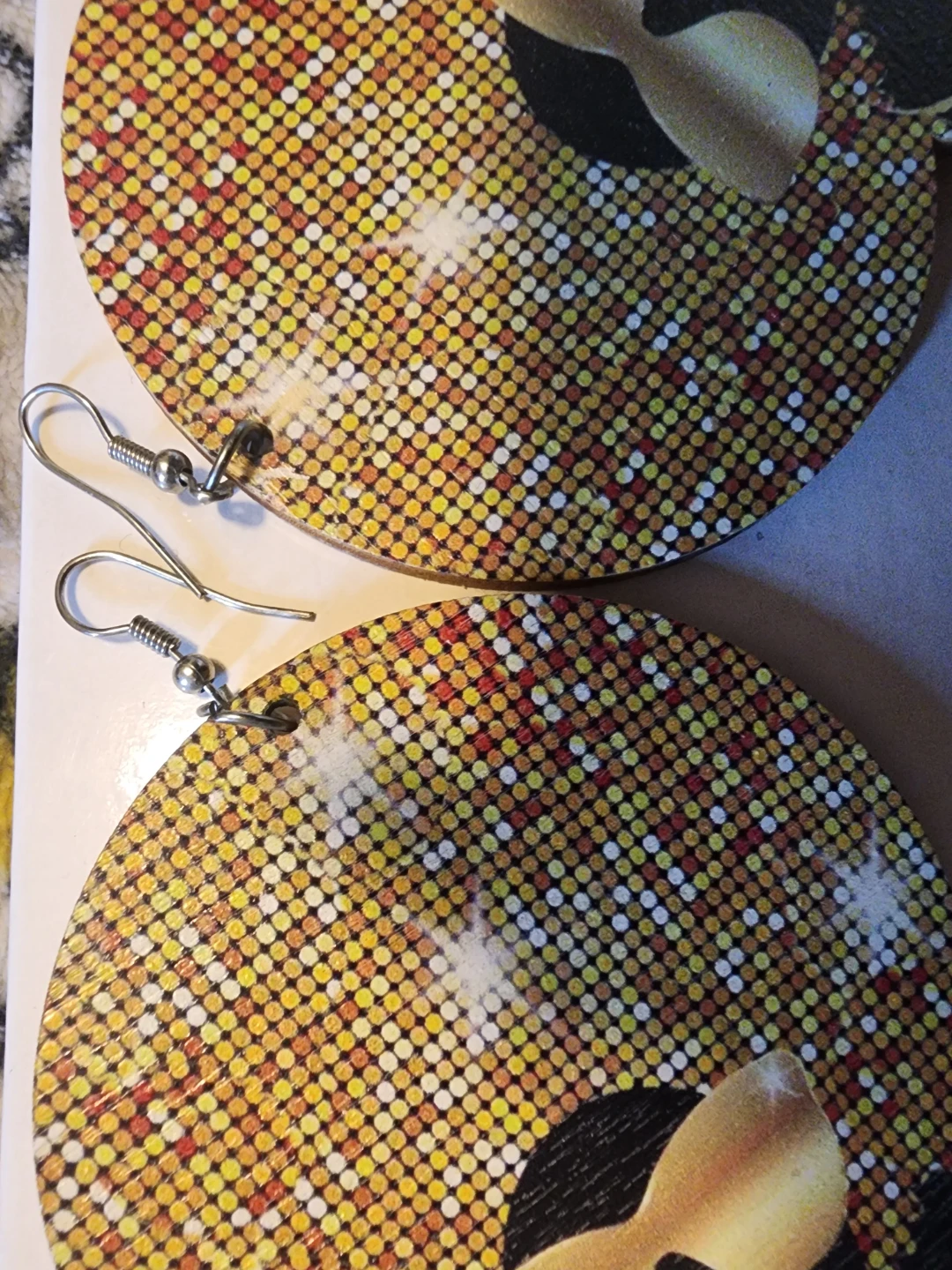 Sparkly Gold Afrocentric Hoop Earrings
