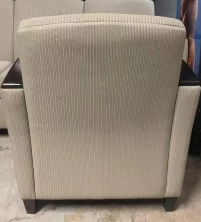 2 Cream Armchairs with Dark Wood Accents - photo 5