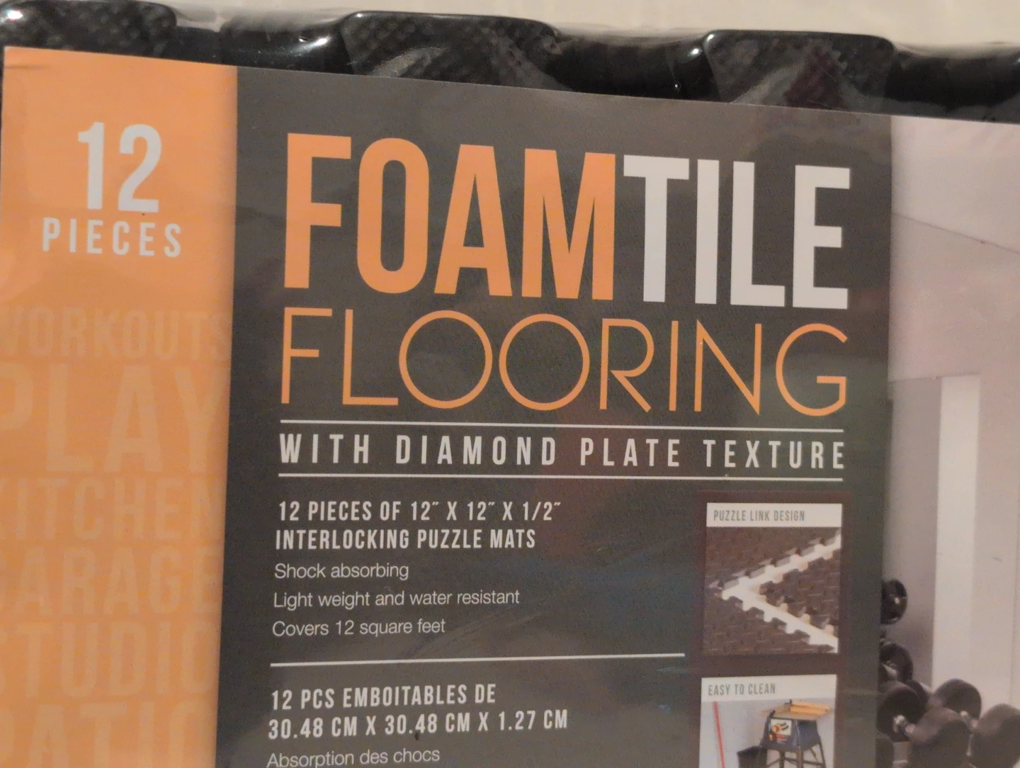 CAP Foam Tile Flooring with Diamond Plate Texture - 12 Pieces - photo 2