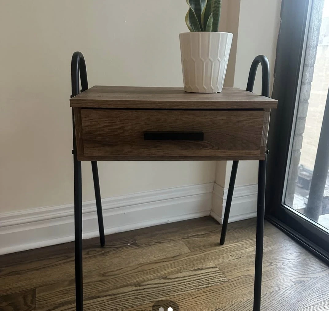 Wooden Accent Table with Drawer - photo 2