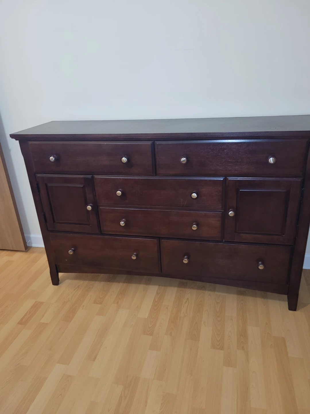 Dark Wood Dresser with Multiple Drawers and Cabinets - photo 2