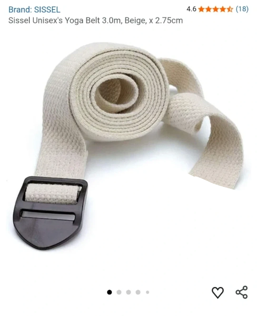 SISSEL Yoga Belt 3.0m Beige