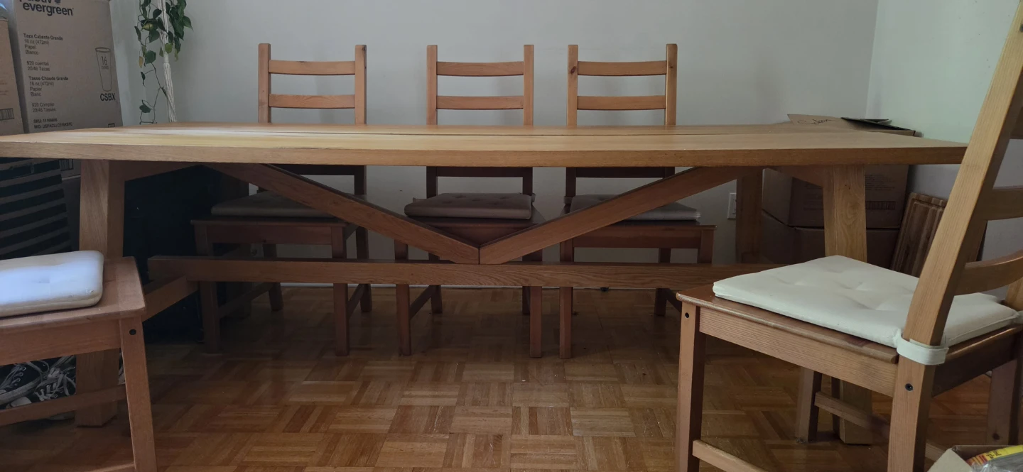 Large Wooden dining table with 6 chairs - photo 2