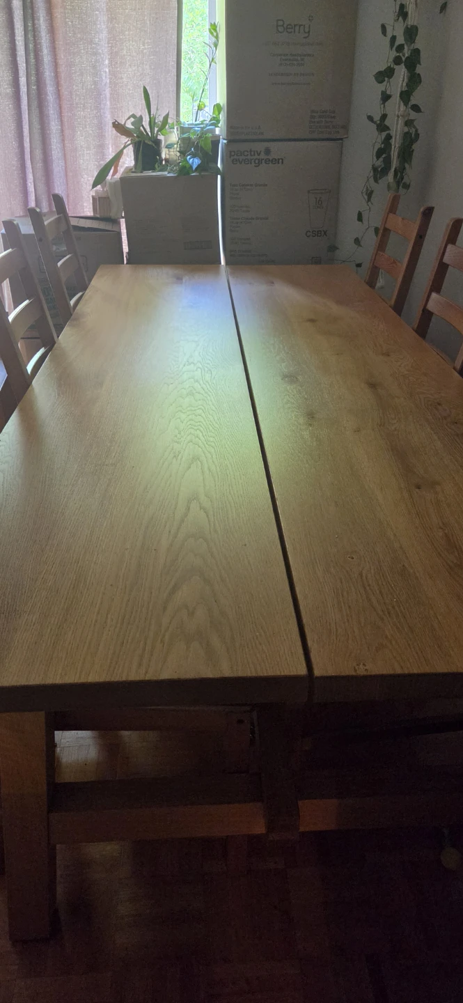 Large Wooden dining table with 6 chairs - photo 3