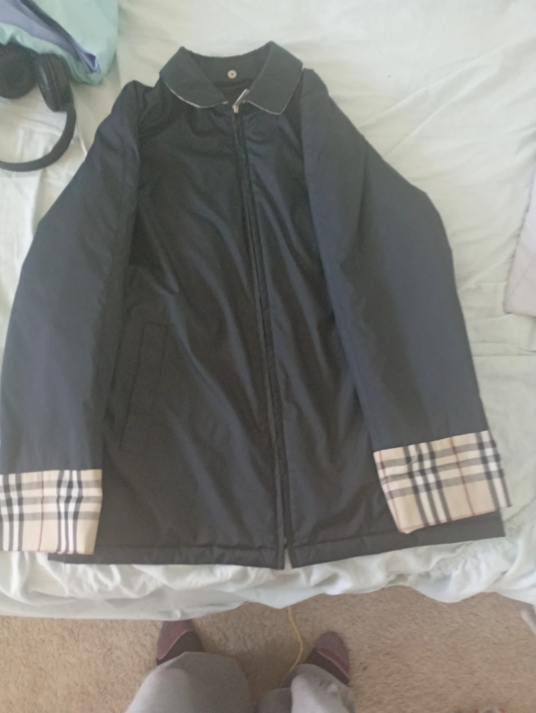 Burberry London Black Jacket with Nova Check Lining