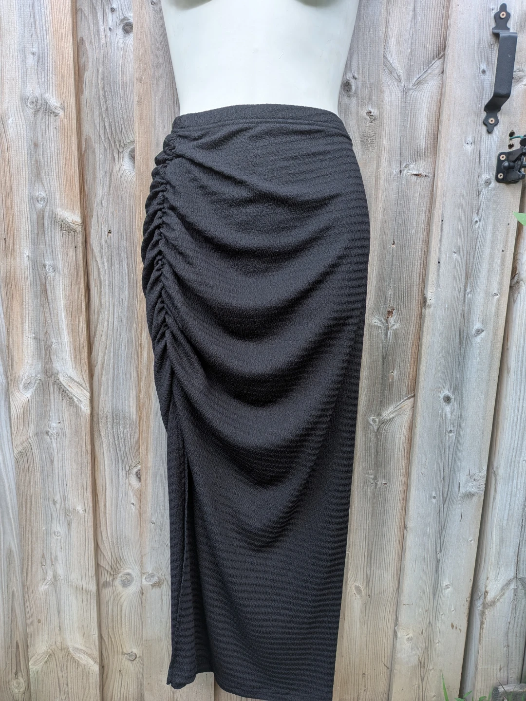 Black Ruched Maxi Skirt sz 2XL