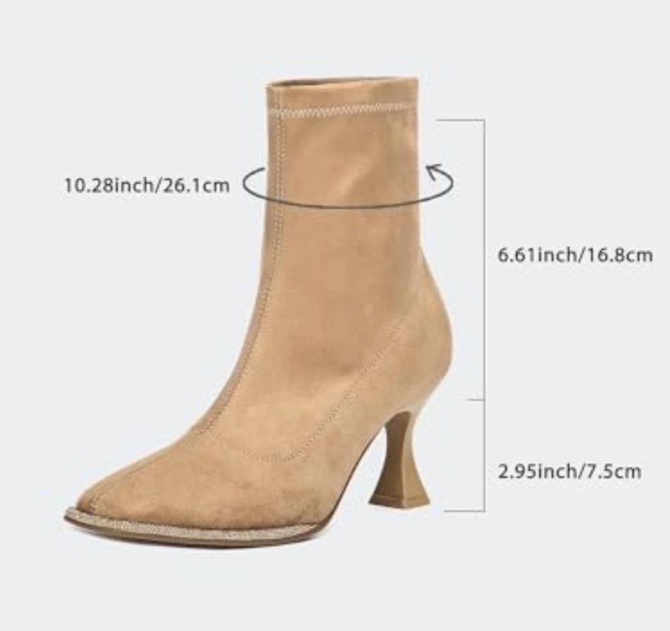 Newbella Minimalist Faux Suede Square Toe Ankle Boot - photo 4