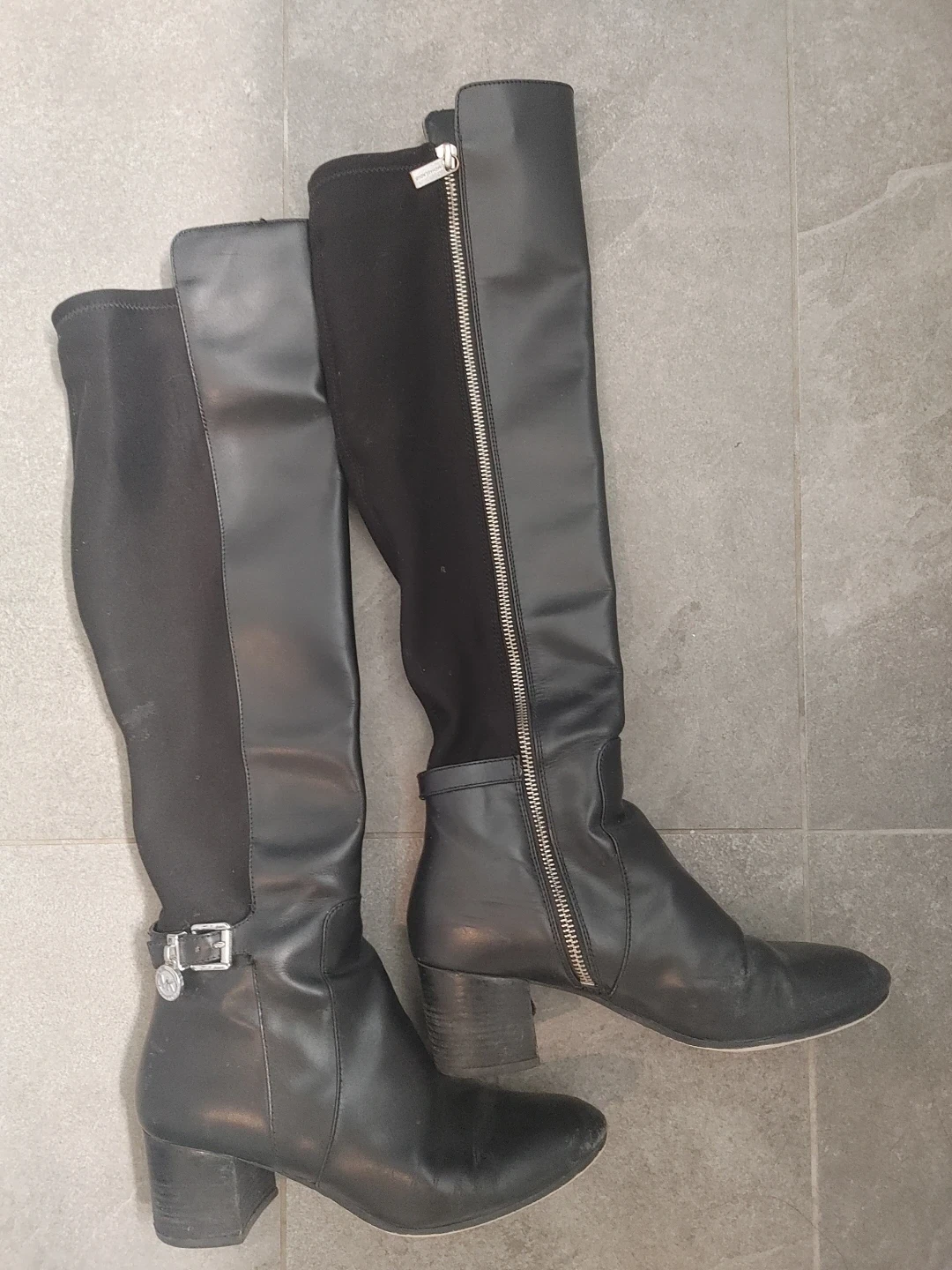 Michael Kors Black Leather Knee-High Boots Size 7