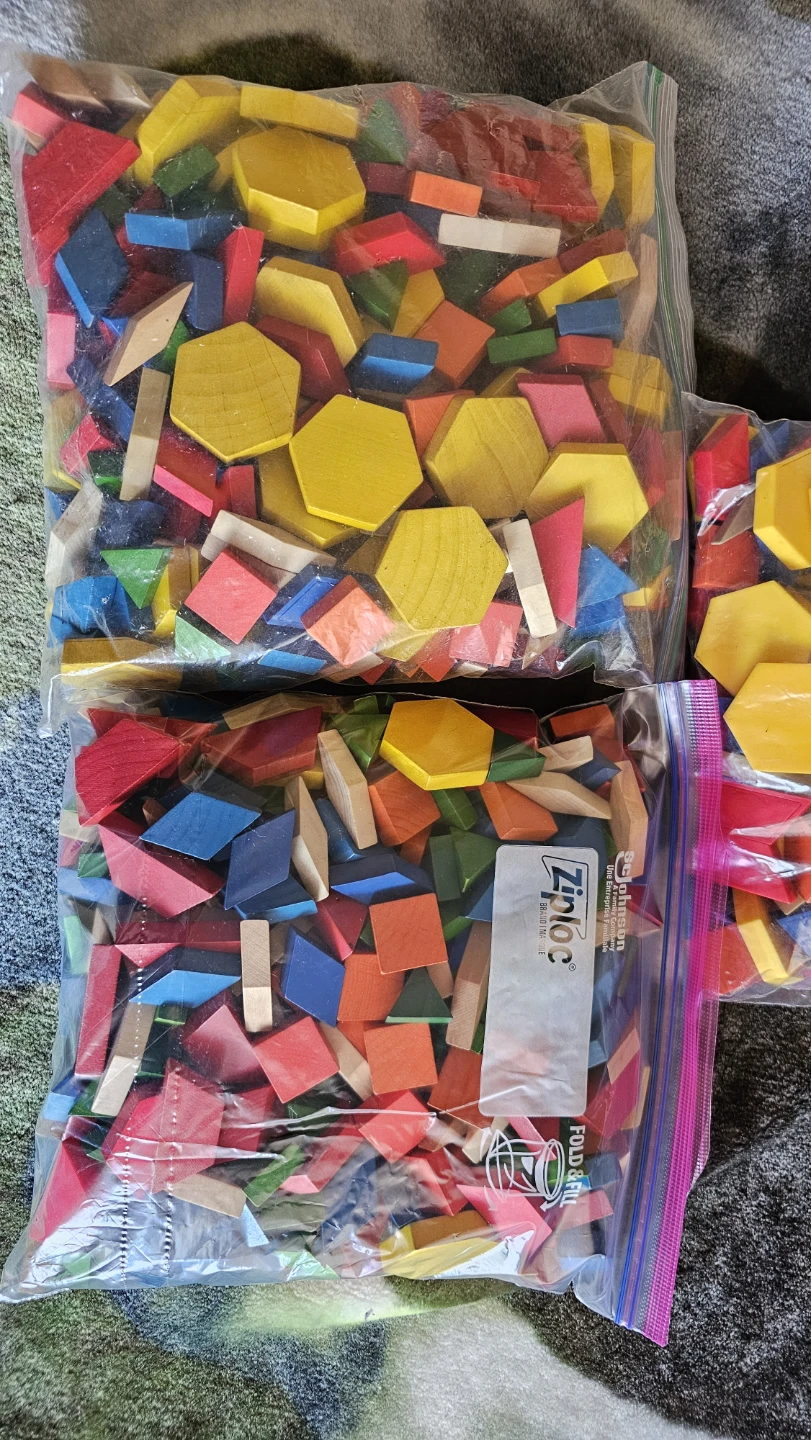 Wood and plastic pattern blocks