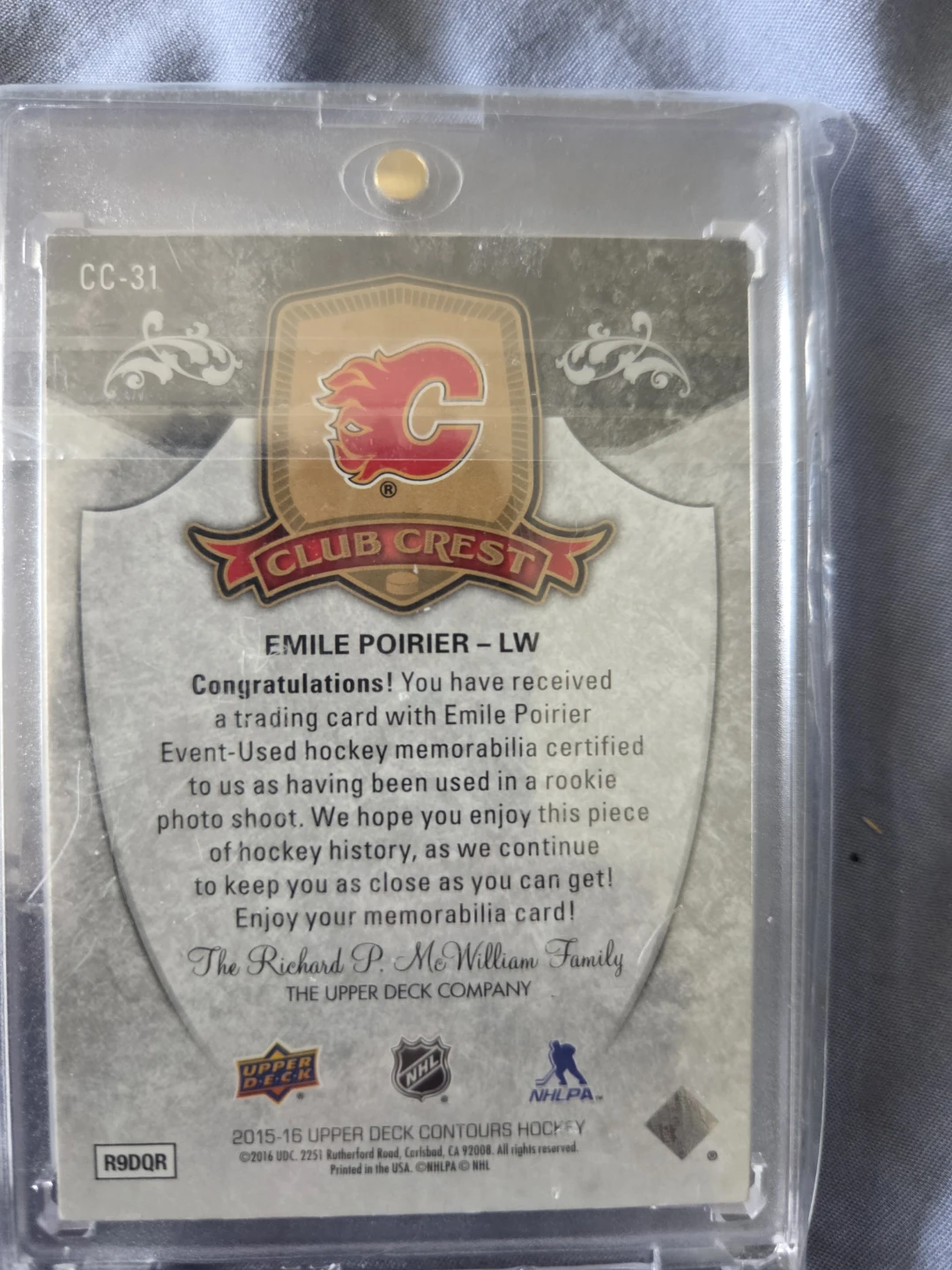 Emile Poirier 2015-16 Upper Deck Contours Hockey Card - photo 2