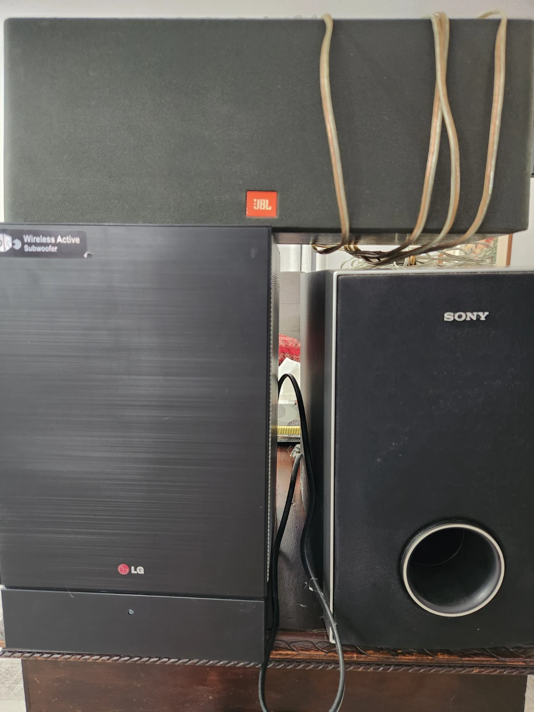 LG & Sony Subwoofers, jbl center speaker