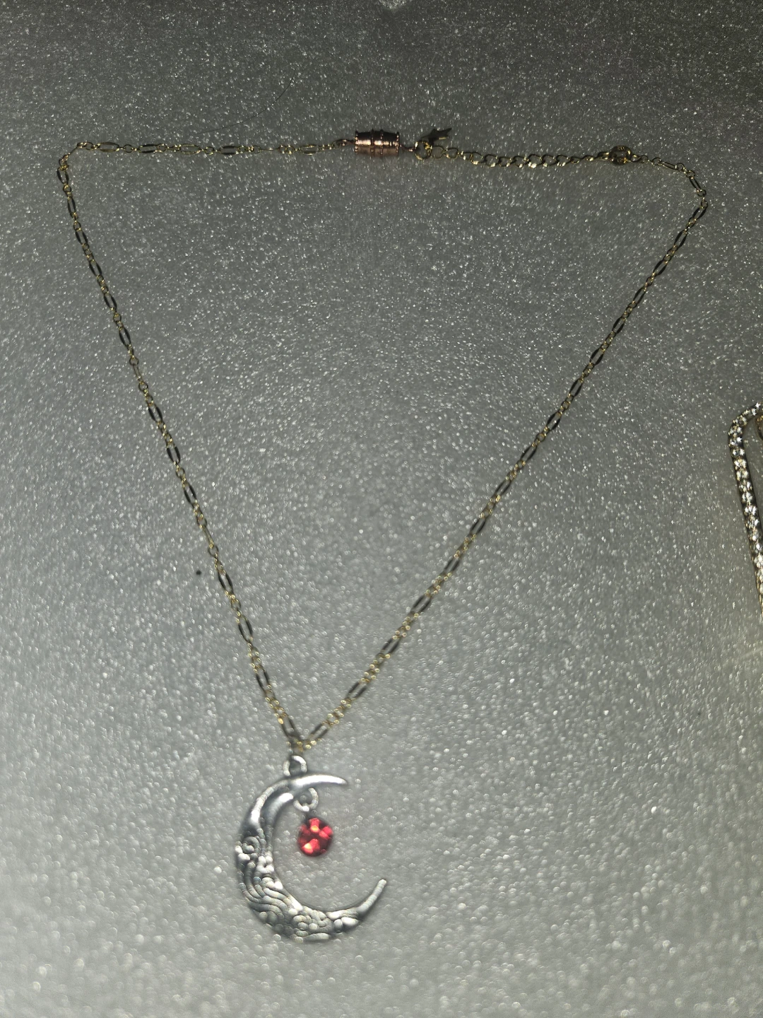 Moon Pendant S925 Necklace and Pearl Earrings Set - photo 5