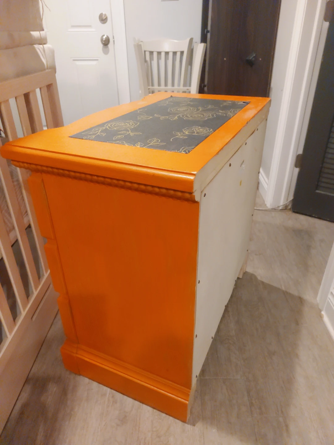 Orange 3-Drawer Nightstand - photo 5