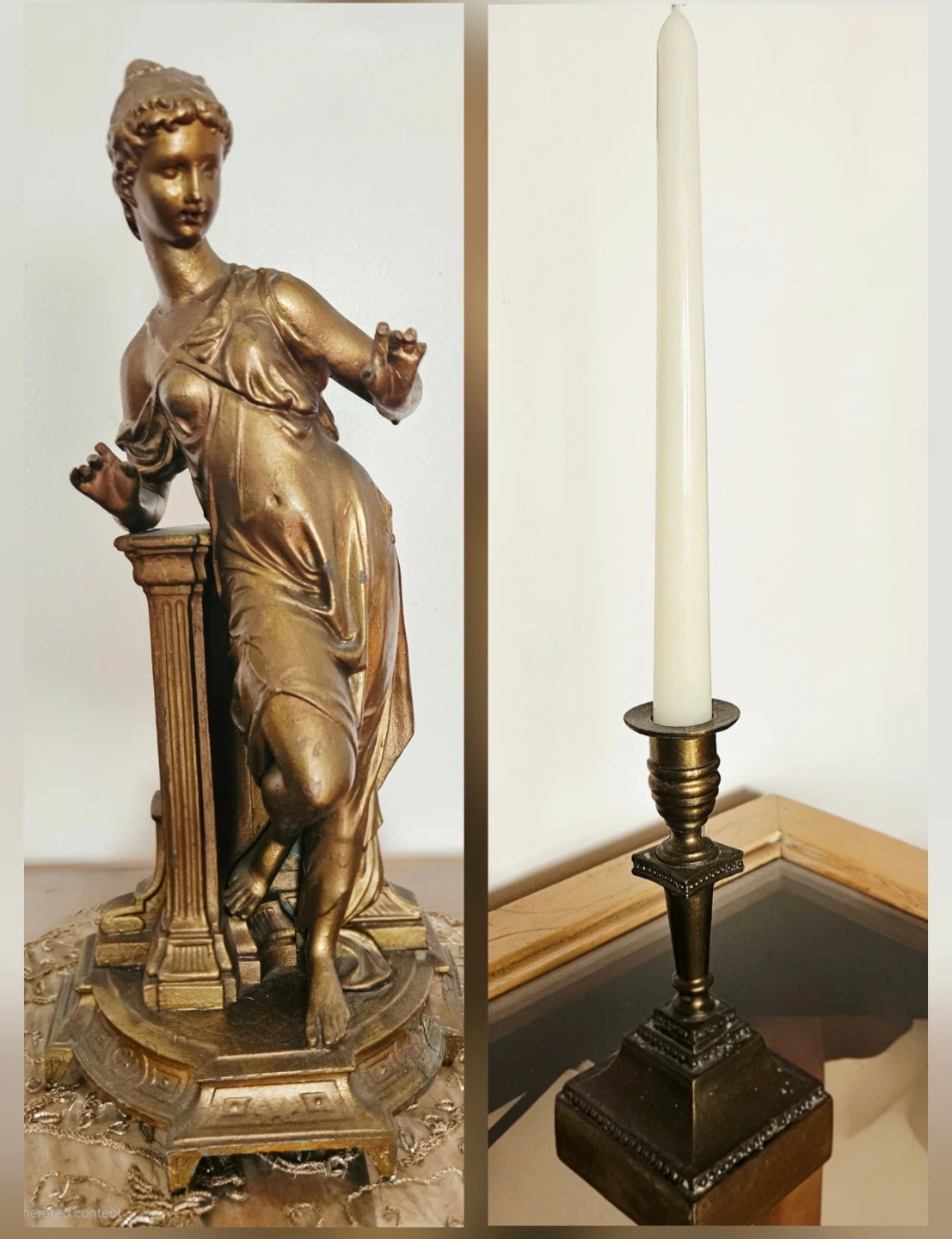 Bronze Figurine & Candle Holder Set ✨️ - photo 2