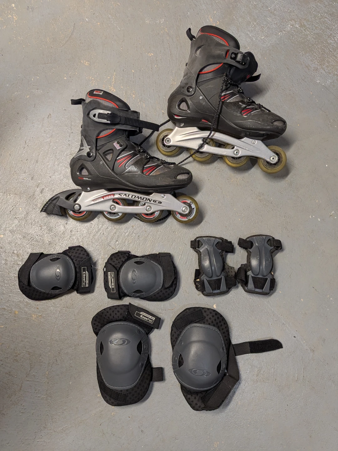 Salomon DR85 Inline Skates (size 11.5) with Protective Gear - photo 2