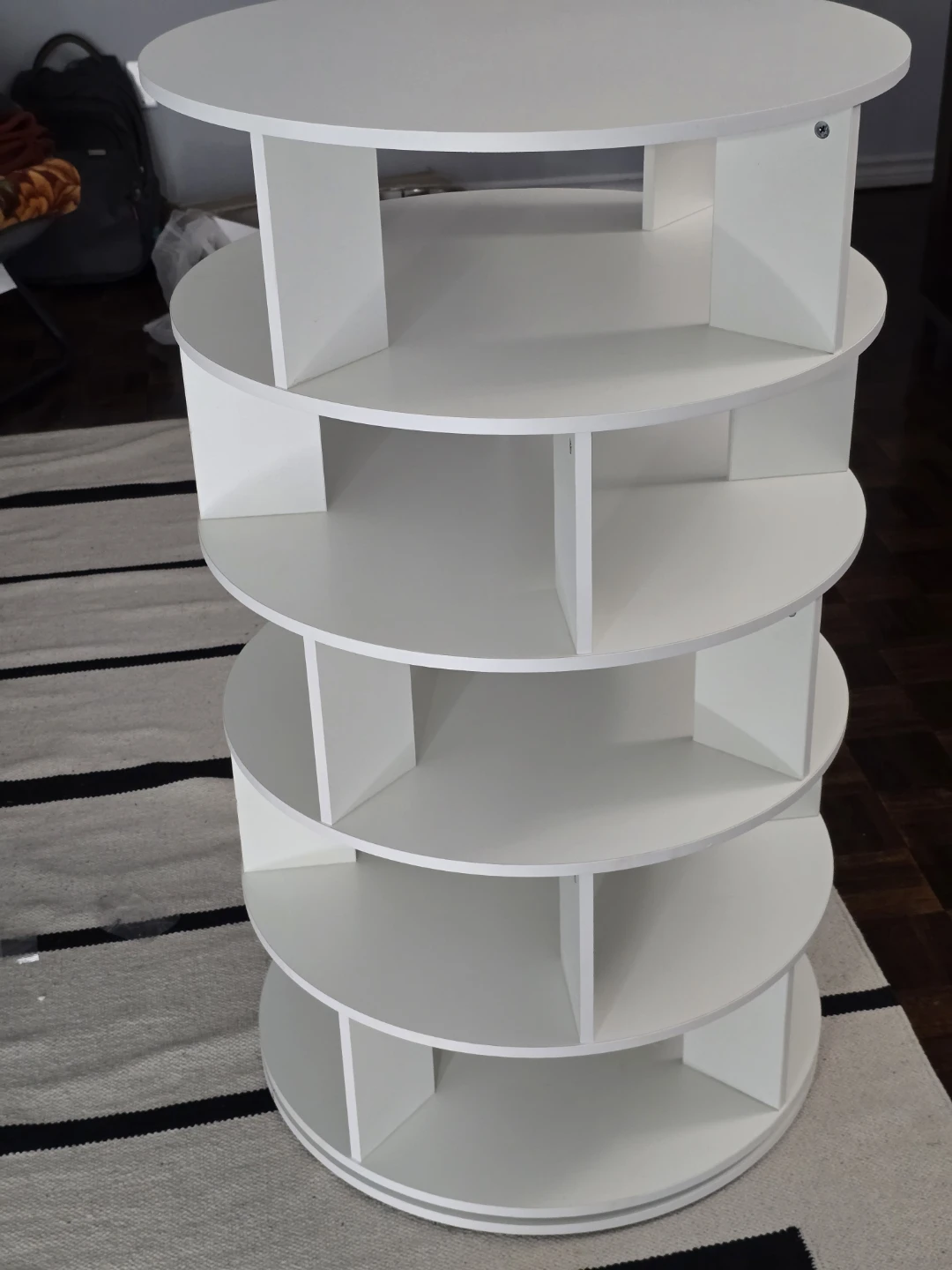 White 360 Rotating 5-Tier Shoe Rack Tower - photo 3
