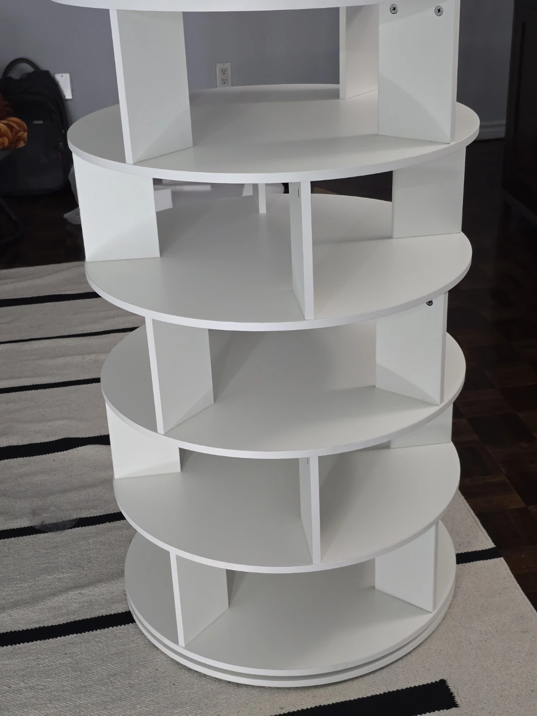 White 360 Rotating 5-Tier Shoe Rack Tower - photo 5