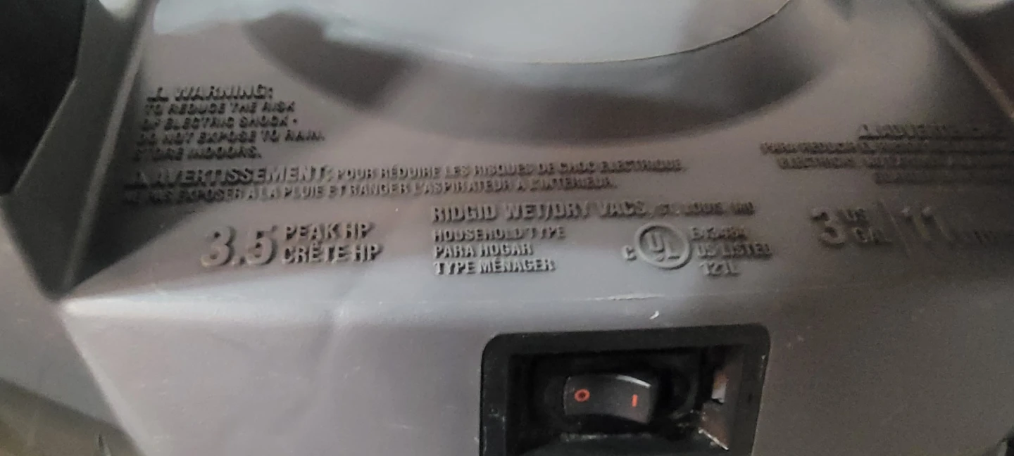 RIDGID 3.5 Peak HP Wet/Dry Vac - photo 2
