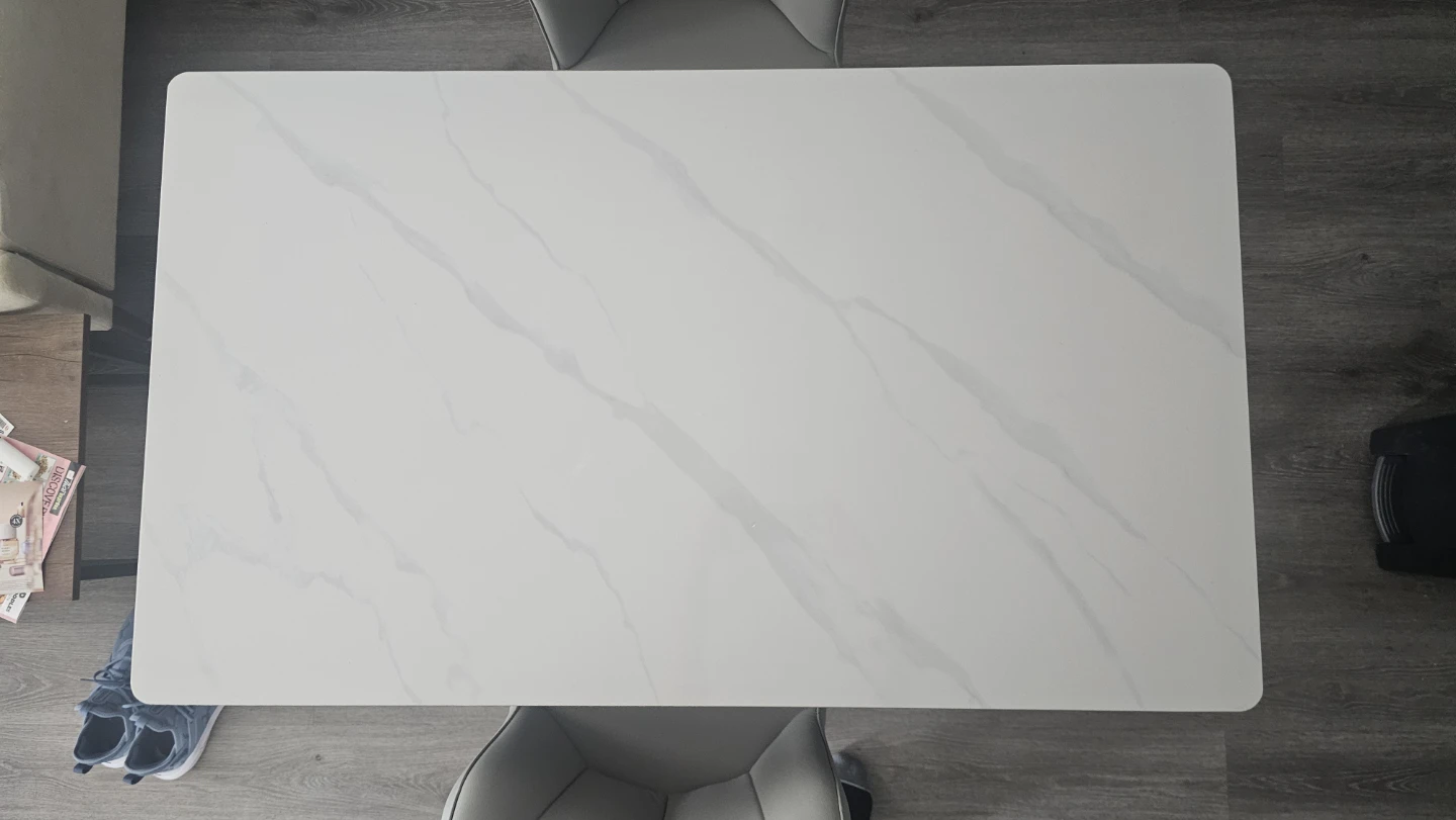 Grey Dining Chairs and Marble Top Table Set - photo 3
