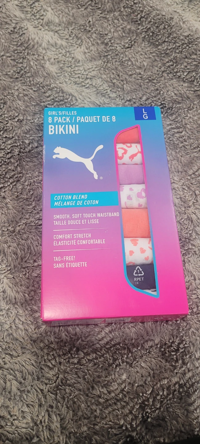 Puma Girls' 8 Pack Bikini Underwear