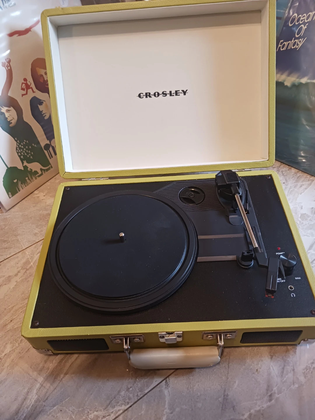 Crosley Record Player w/ 4 records - photo 2