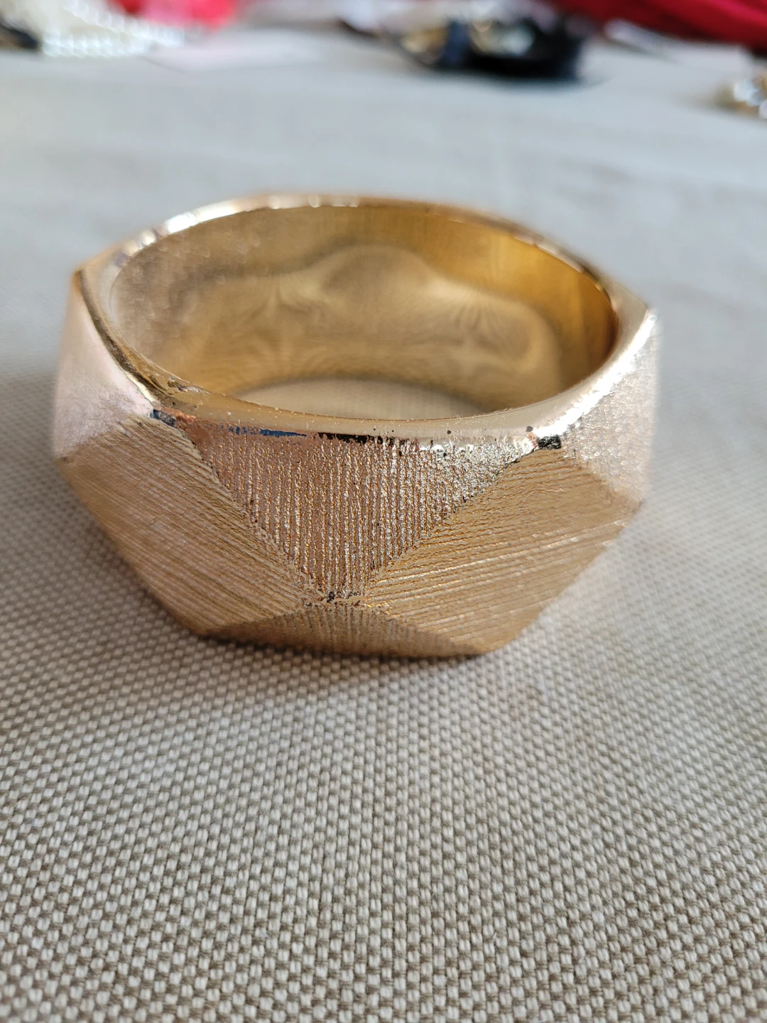 Gold-tone Geometric Bangle Bracelet