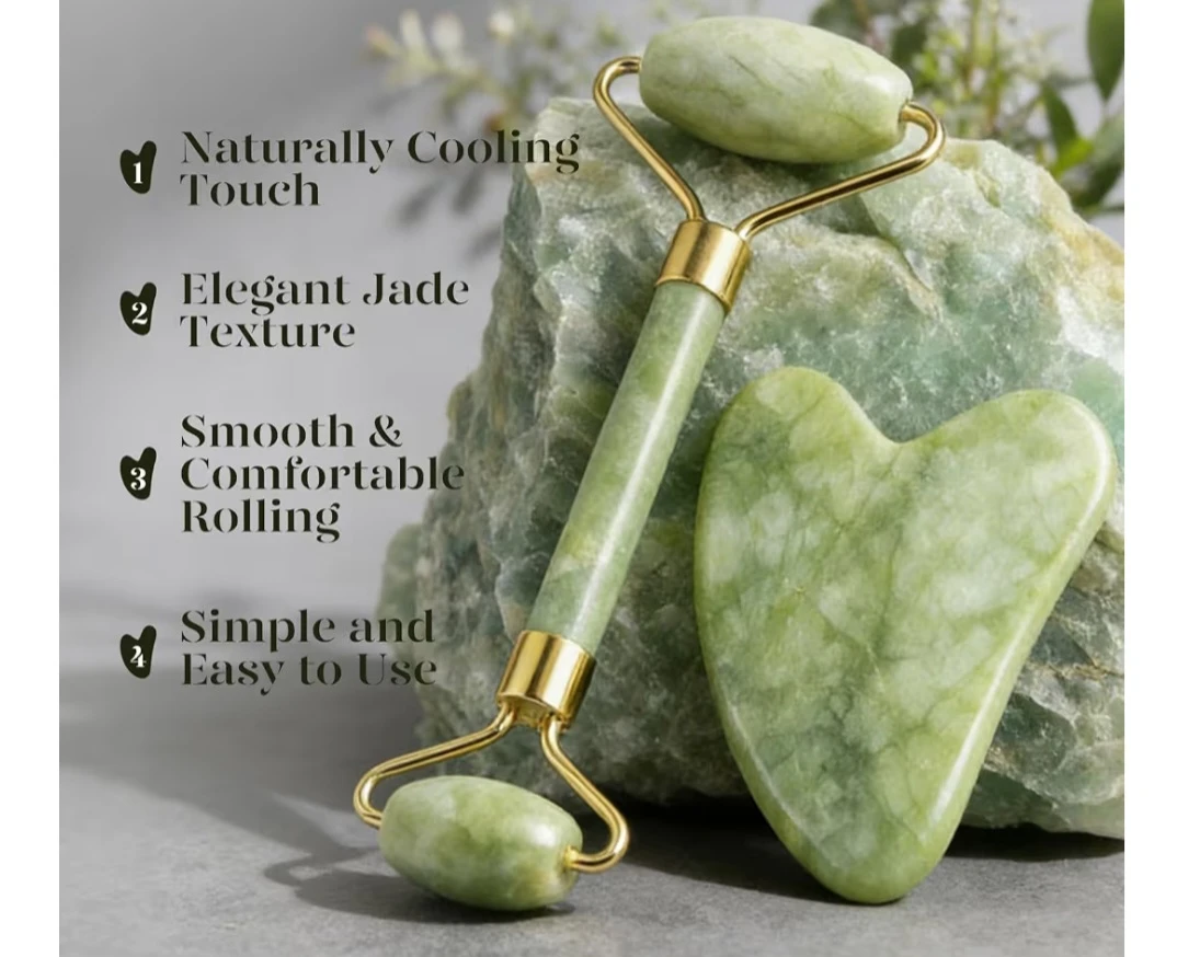 Jade Face Roller and Gua Sha Set