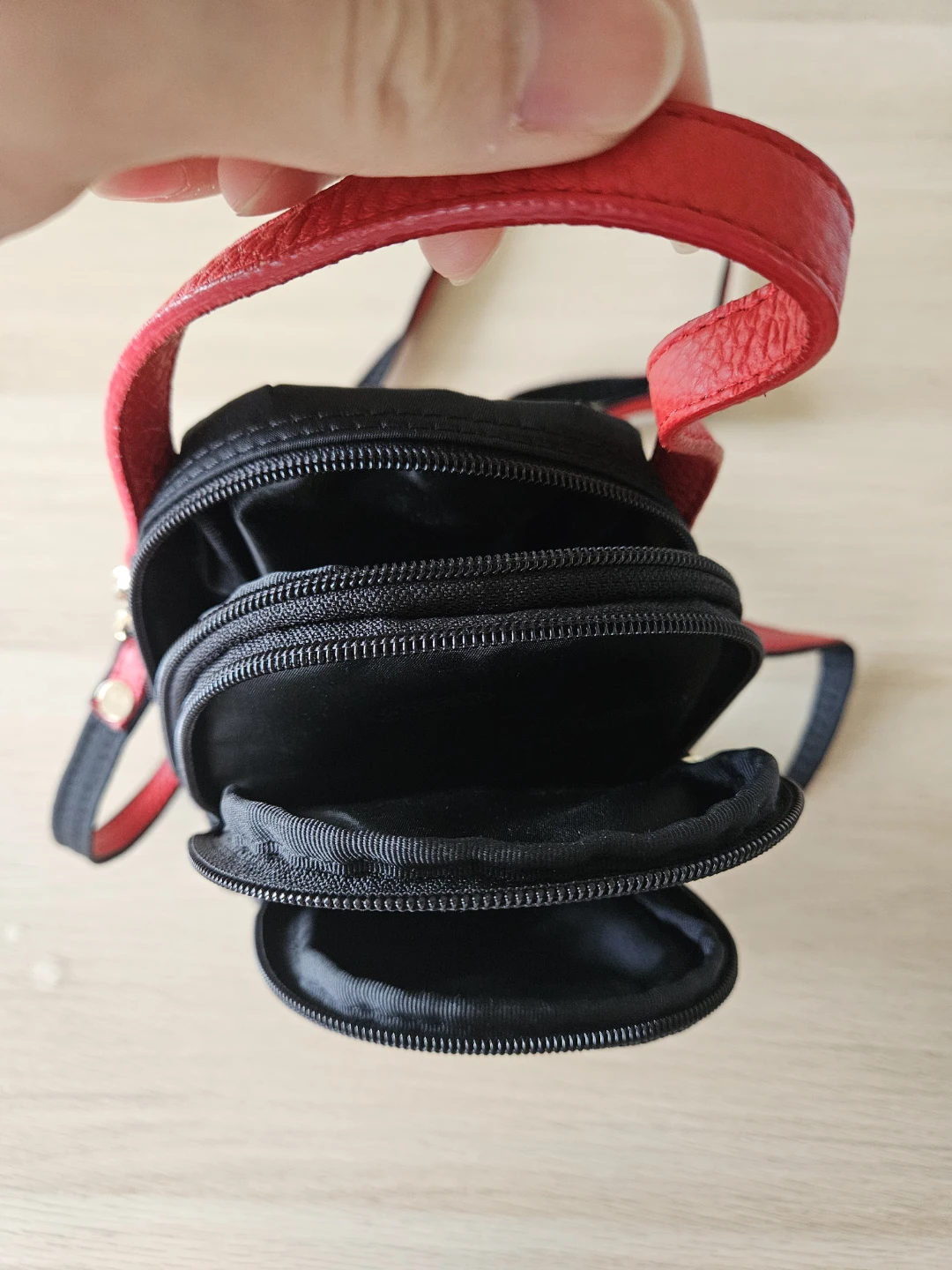 Black Mini Crossbody Bag/Phone Bag - 3 pockets - photo 3